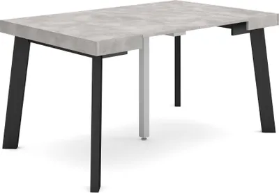 Produktbild von Ausziehbarertisch, 140x90x73cm, Für 6 Gäste, Hölzerne Beine, Zementgrau
