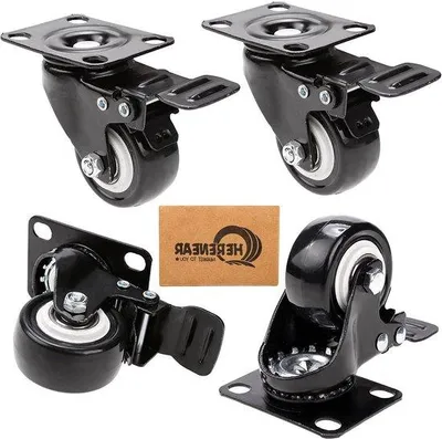 Immagine prodotto di Quattro cuscinetti a sfere in gomma da 50 mm con funzione di frenata - Portata 400 kg