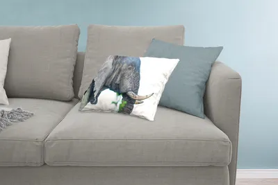 Produktbild von MuchoWow® Zierkissen Sofakissen Wohnzimmer Dekokissen 60x40 cm Elefant - Tiere - Grau - Natur - Kopfkissen - Polster mit Foto
