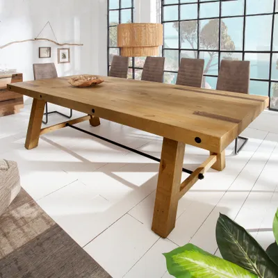 Produktbild von riess-ambiente Massiver Esstisch FINCA 240cm vintage braun recyceltes Pinienholz Industrial Design Esszimmertisch Konferenztisch Tisch