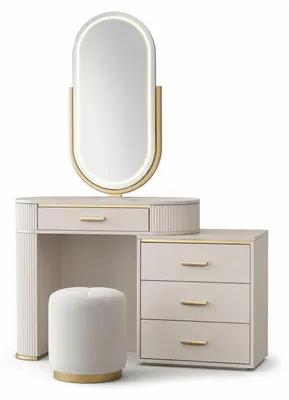Immagine prodotto di Elegante tavolino da trucco con specchio illuminato e ampi cassetti
