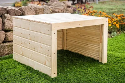 Wortek Mähroboter Garage Carport Rasenmäher Roboter Rasenroboter Unterstand Dach | Holz, Cube | fertig montiert