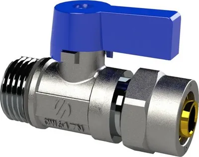 Image de Vanne Mini 1/2X16Mm M Poignée Bleue