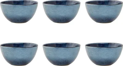 Produktbild von 6er Set Müslischalen SANDRINE blau D. 15cm für 700ml rund Keramik Bloomingville