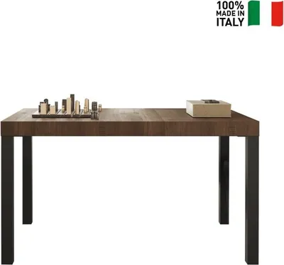 Produktbild von Moderner Holzküchentisch 140x90cm Eisenbeine Sartel - Braun