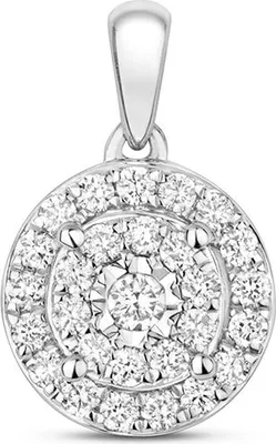 Produktbild von 9 Karat (375) Weißgold Damen - Diamant Anhänger Brillant-Schliff 0.24 Karat HI - I1 - 13mm*9mm; TRS2949