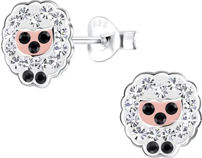 Produktbild von Ohrstecker Schaf: Kinder Ohrringe Silber 925