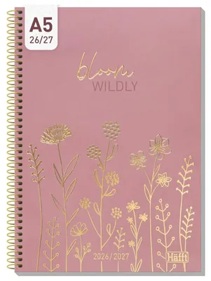 Produktbild von Häfft College-Timer - Schülerkalender 2026/2027 / A5 / Fine Flowers rosé / Häfft-Verlag