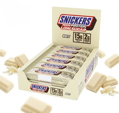 Produktbild von Snickers White High Protein Low Sugar Bar (12x45g) White Chocolate - Riegel - Protein-Riegel