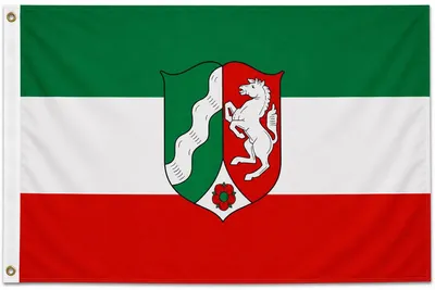 Produktbild von Flagge Nordrhein-Westfalen 90 x 150 cm mit Metallösen - Fahne - Hissfahne - Hissflagge - Sturmflagge - zum hissen - - 100 Gramm Stoffgewicht