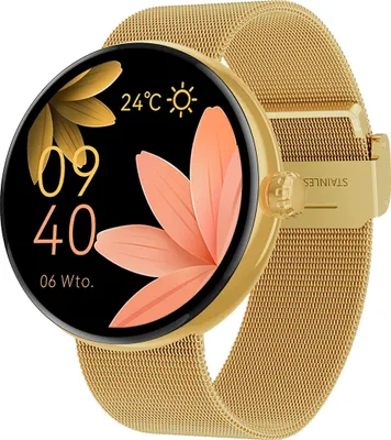 Produktbild von Forever Smartwatch fur Damen Forevive 5 SB-365 Gold, IP68, Schrittzähler, Pulsmesser, Schlaf-Monitoring, Touchscreen, Bluetooth