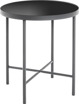 Produktbild von HAKU Beistelltisch anthrazit, schwarz - Metall, Sicherheitsglas 5 mm, B/H/T: 40x47x40 cm