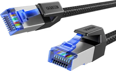 Produktbild von Ugreen Nw153 Netzwerk-Geflechtkabel, Ethernet Rj45, Cat.8, F/Ftp, 1.5M (Schwarz)