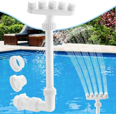 Produktbild von Pool Sprayer, Wasserfontäne, Verstellbarer Poolbrunnen, Pool Wasserfall Sprinkler, Pool Wasserbrunnen, Mit 5 Düsen, für Schwimmbad