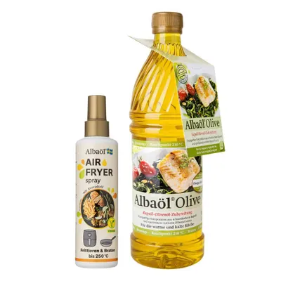 Obrázek produktu pro Albaöl – Sprej do fritézy, 190 ml, + Albaöl olivový olej, 750 ml