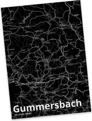 Produktbild von Mr. & Mrs. Panda Postkarte Gummersbach - Geschenk, Stadt, Postkarten, Ansichtskarte, einzelkarte, Dorf Karte Landkarte Map Stadtplan, Ansichtskarten, Grußkarte