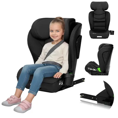 Image de Siège enfant Neal i-Size 100-150 cm, jusqu'à 12 ans, Appuie-tête réglable, Système de protection latérale supplémentaire, Réglage de l'inclinaison du dossier Black