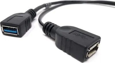 Produktbild von System-S USB Typ A 3.0 Kabel Stecker zu 1 X USB Typ A 3.0 und 1X USB A Typ 2.0 Buchse