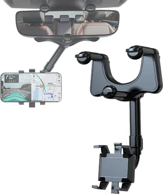 Produktbild von Handyhalterung Auto Rückspiegel Universal Handyhalterung Auto Spiegel 360 Grad Drehbarer und Einziehbarer für Alle Mobiltelefone