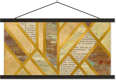 Produktbild von MuchoWow® Textilposter Gold - Marmor - Vintage 90x45 cm mit schwarzem Rahmen - Klemmleisten