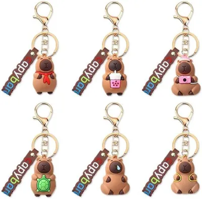 Produktbild von Schlüsselanhänger Set Capybara Schlüsselanhänger, Taschenanhänger 6er Set