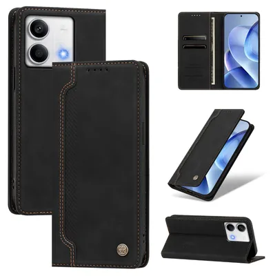 Produktbild von Handyhülle für Xiaomi Redmi Note 13 5G, Leder Wallet Klapphülle mit Standfunktion, Stoßfeste Schutzhülle Schwarz