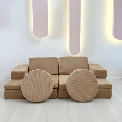 Image de Hanah Home, Puzzle - Camel, canapé-lit 2 places, 100 % POLYESTER, camel, 140 x 70 x 46 cm