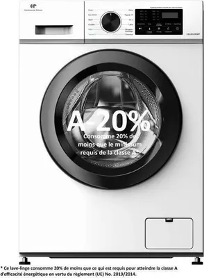 Image de Lave-linge hublot CONTINENTAL EDISON CELL8120IWP, 8 kg, Induction, 1200 trs/min, , Blanc hublot noir, L60cm