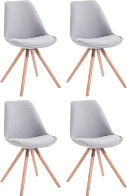 Produktbild von 4er Set Stühle HLO-CP82 Stoff Natura Rund  grau