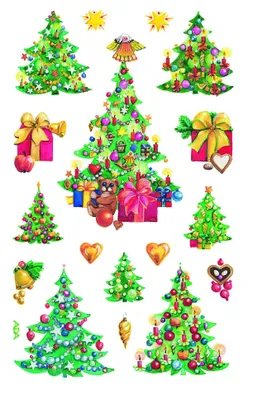 Produktbild von Avery Zweckform Sticker Weihnacht Weihnachtsbäume 52401