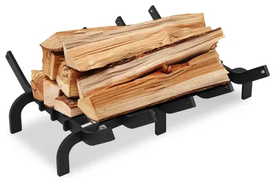 Image de Grille de foyer Vigevee avec 4 points de support et forme en V pour une fixation sûre du bois de chauffage
