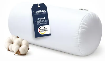 Produktbild von Livina Home Nackenrolle Premium 100% Baumwollehülle, 2er-Set