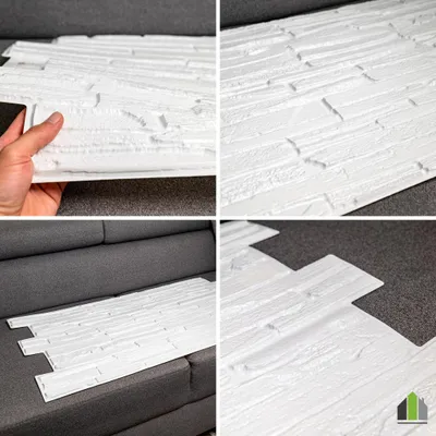 Produktbild von 3D-Wandpaneele PVC | Steinoptik | White Quarzite - 1 Platte - 0.5 m² | Für Wohnzimmer, Küche & Bad | Einfache DIY-Montage