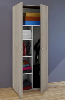 Produktbild von VCM Holz-Besenschrank | 6 Fächer | Maße ca. B. 70 x H. 178 x T. 40 cm | Haushaltsschrank | Mehrzweckschrank - Vandol