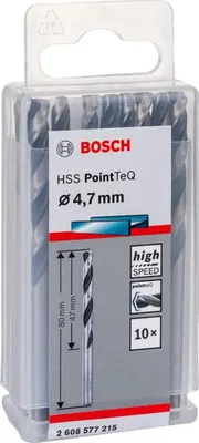 Produktbild von Metallspiralbohrer HSS PointTeQ, DIN 338, 4,7 mm, 10er-Pack