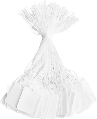 Obrázek produktu pro Cenovky na šperky s provázkem, 200 ks, bílé, 23 x 13 cm