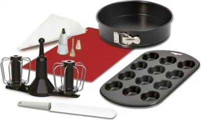 Produktbild von Krups XF5560 Prep&Cook Zubehör Set, schwarz/weiß/rot
