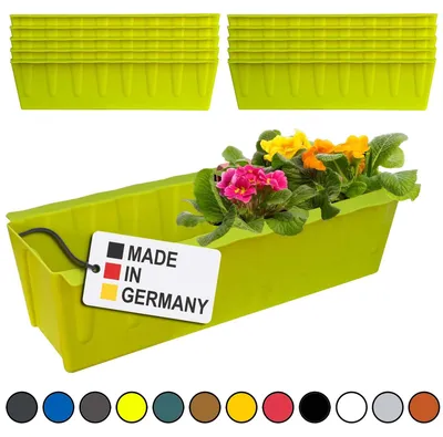 Produktbild von Hossi's Wholesale 10 Euro-Paletten Blumenkästen-Einsätze | 37,3cm Hellgrün | Pflanzkasten für Europalette Palette | Balkonkasten | Blumentopf | aus stabilen Kunststoff | Germany
