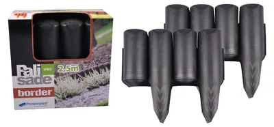 Produktbild von Beetumrandung anthrazit Palisade 5m Beeteinfassung Rasenkante Baumumrandung Zaun