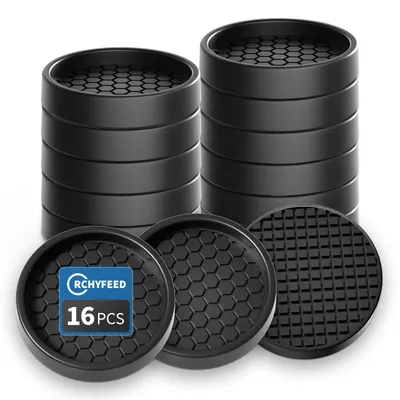 Möbelgleiter 16 Stk. 5 cm Antirutsch-Pads rund schwarz