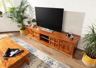 Produktbild von MASSIVMOEBEL24 TV-Board Akazie 220x50x55 honig lackiert OXFORD #0341