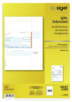 Image de sigel Bankformular "PC-Orderscheck", A4 - für den Markt: D (ZV535)