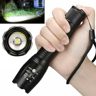 Produktbild von LED-Taschenlampe für den Außenbereich, ultrahelle LED-Taschenlampe, hohe Lichtleistung, einstellbarer Fokus, 5 Beleuchtungsmodi.