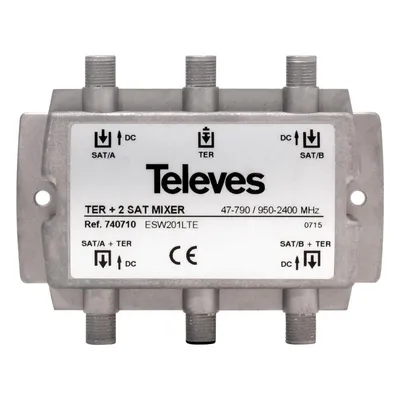 Produktbild von TELEVES Einschleusweiche 2xSat/terr. für Twin-LNB Gussgehäuse ESW201LTE