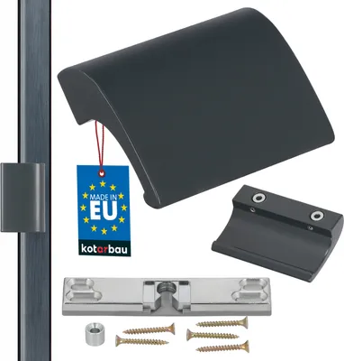 Immagine prodotto di KOTARBAU Maniglia per porta da balcone Maniglia per porta da balcone Alluminio Antracite Maniglia per porta da balcone Maniglia per porta fumatori sicura Look per porta da chiudere Maniglia a conchiglia Maniglia a tirare universale