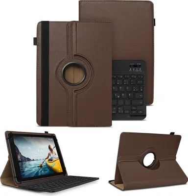 Produktbild von Schutzhülle Tastatur für Tabwee T80 Tablet Tasche Bluetooth Hülle QWERTZ CaseFarben:Braun