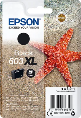 Produktbild von Epson Tintenpatrone schwarz 603 XL                    T 03A1