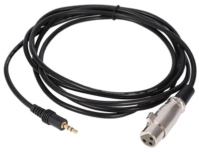 Image de Câble audio microphone 10 pieds, connecteur XLR 3 broches femelle vers jack stéréo 1/8" 3,5 mm