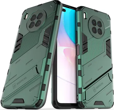 Produktbild von Armor Hülle für Huawei Nova 8i, Hybrid PC TPU Bumper Stoßfestes Schutzhülle mit Standfunktion Grün