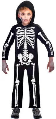 Obrázek produktu pro Halloweenský kostým kostlivce pro děti | hororový oblek ducha velikost: 6-8 let